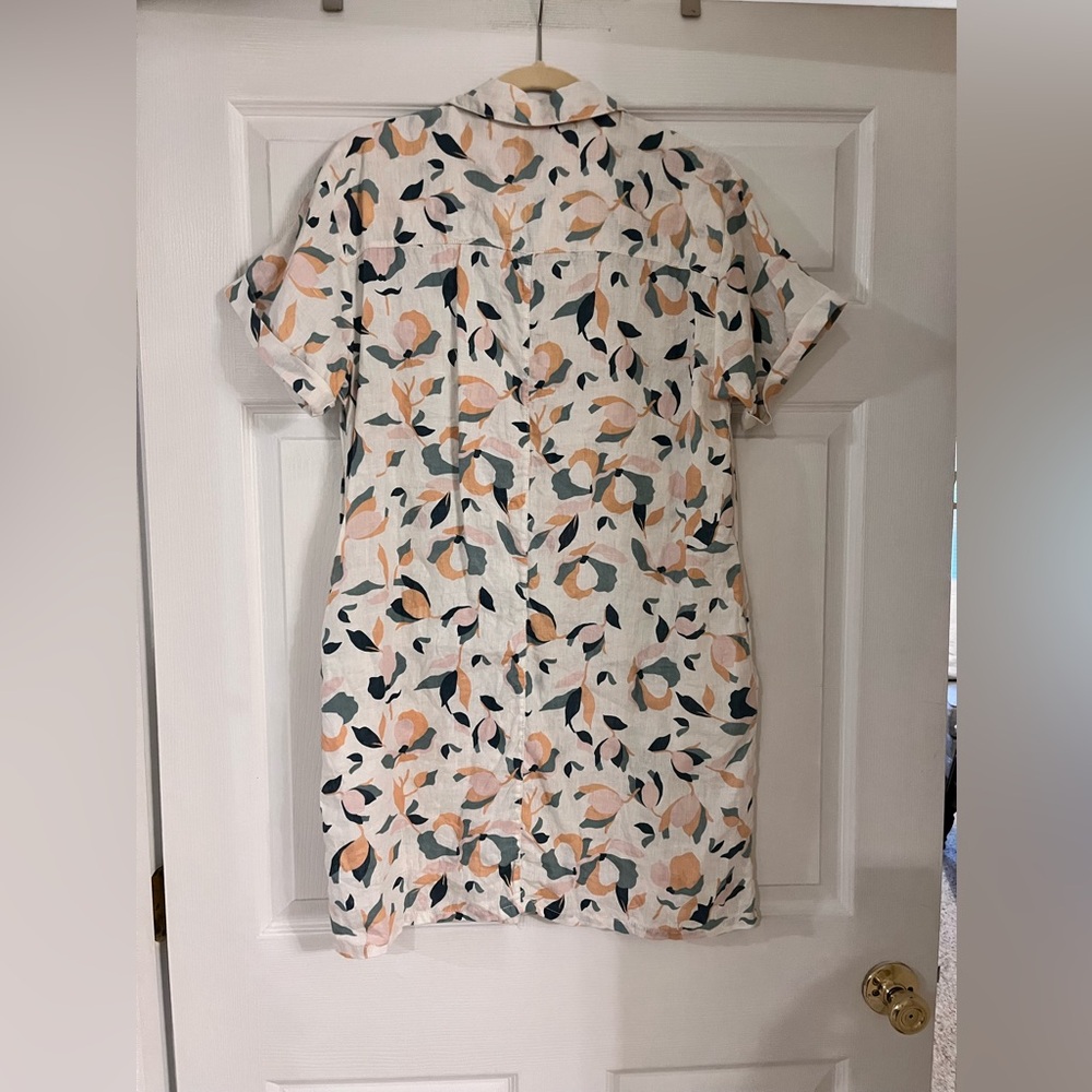 Rachel Zoe 100% linen shirt dress‎ tropical vacation women’s medium - Picture 2 of 5